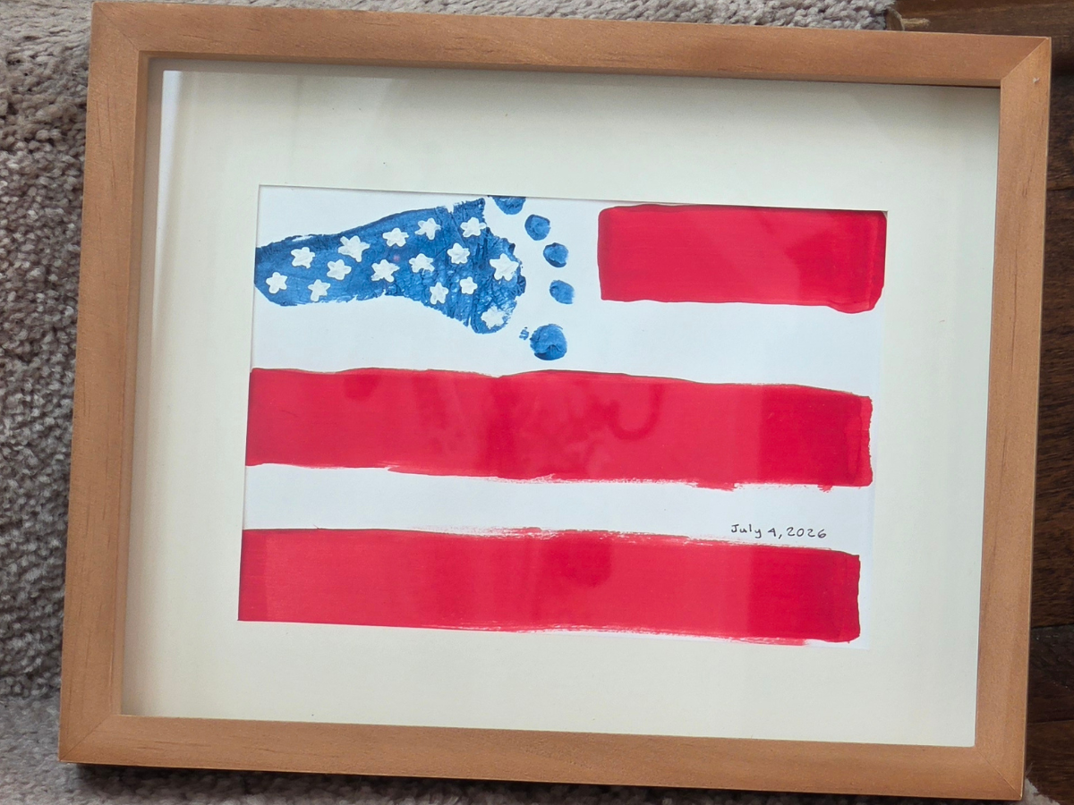 Image of Baby's Fourth of July American Flag Footprint