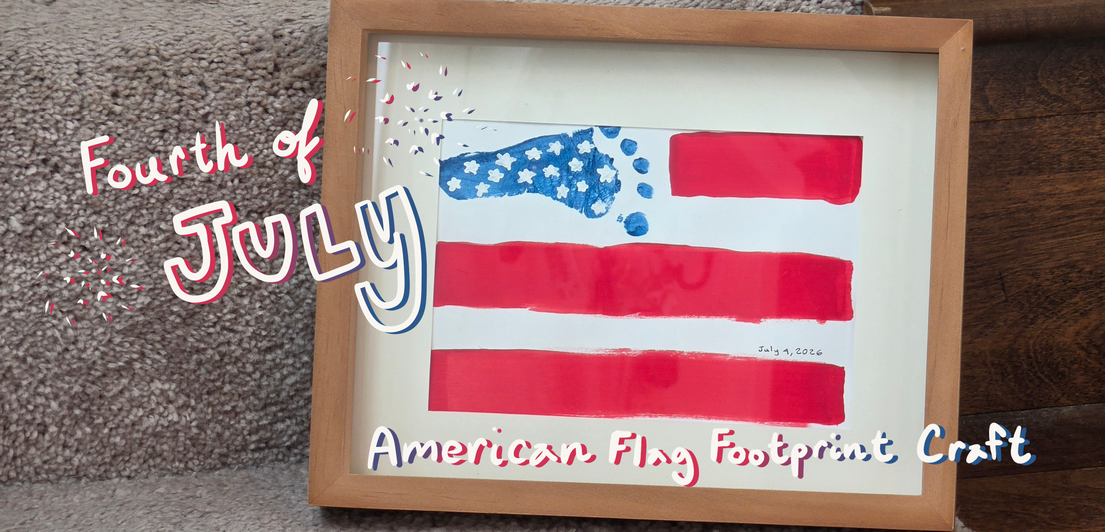Image of Baby's Fourth of July American Flag Footprint