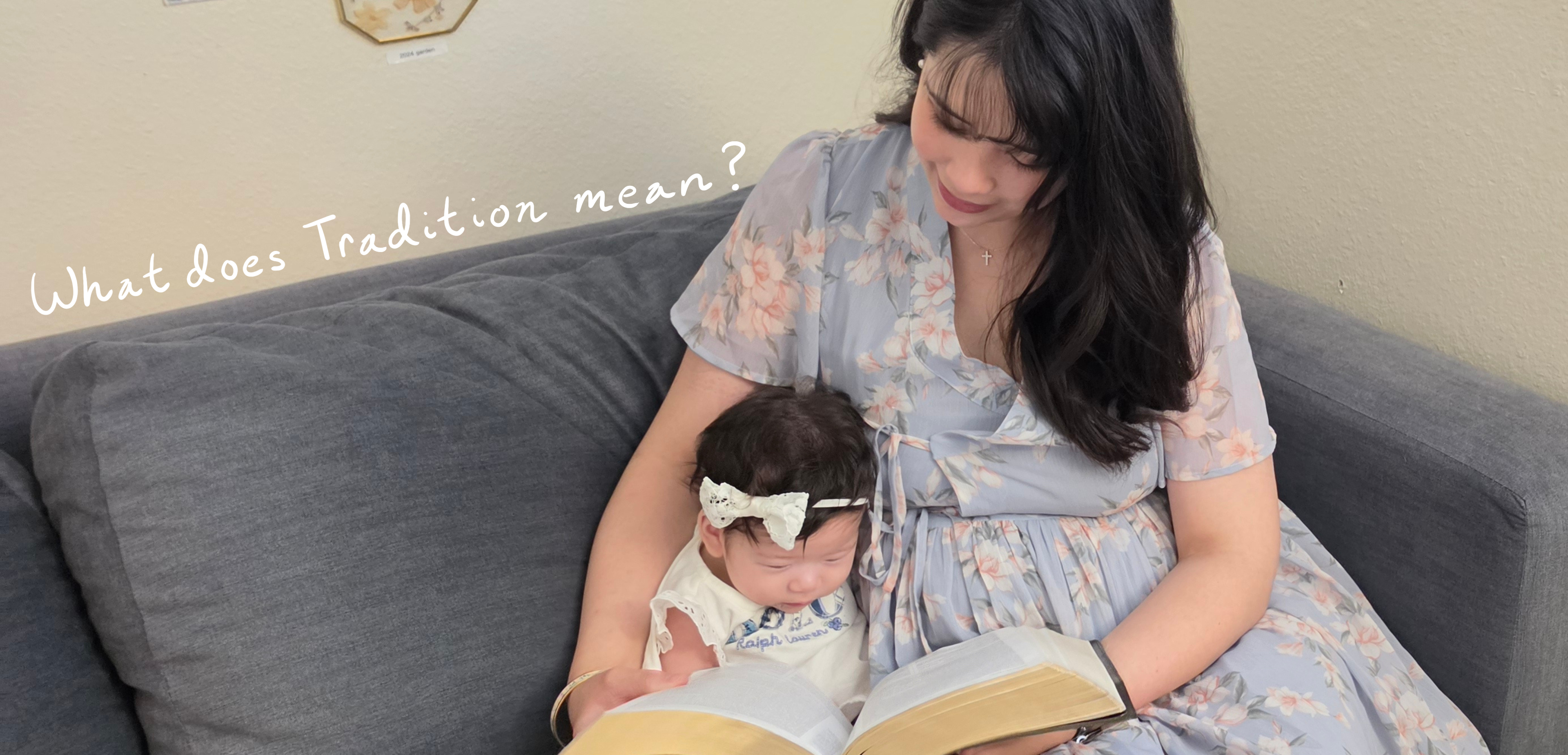 Image of Anne with her baby reading the bible